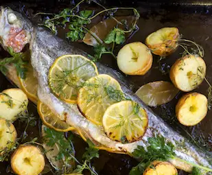 Baked Whole Trout