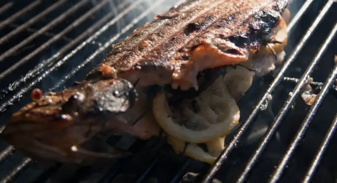 barbecued stuffed trout