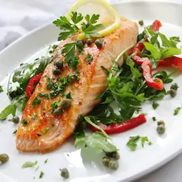 Baked Salmon with Salad