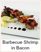 barbecue shrimp in bacon
