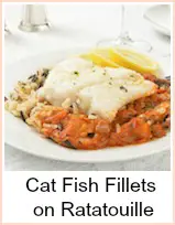 catfish fillets with ratatouille