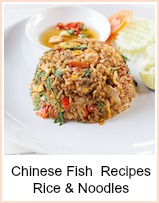 chinese fish with rice or noodles