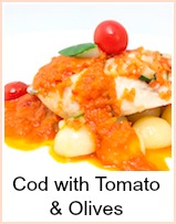 cod with tomato and olives