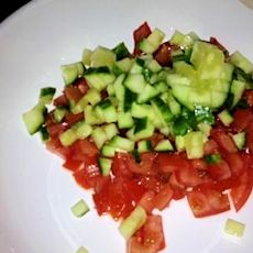diced tomato and cucumber diced tomato and cucumber