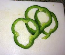 sliced green bell pepper sliced green bell pepper