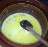 stirring the ingredients