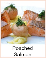 poached salmon and new potatoes