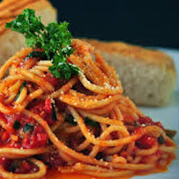 Scallops in Tomato with Pasta