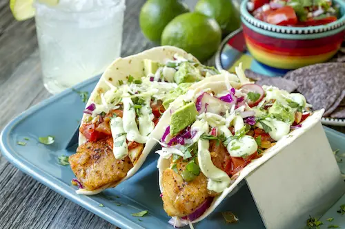 Fish tacos on a plate 