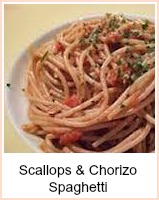 scallops and chorizo spaghetti