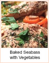 baked sea bass with vegetables