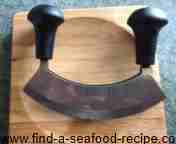 herb chopper and board