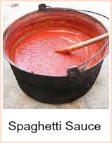 spaghetti sauce in cooking pot