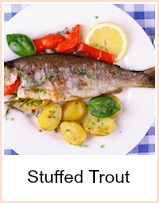 whole stuffed trout