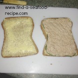 tuna mixture on slice of bread tuna mixture on slice of bread
