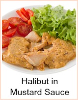 halibut in mustard sauce