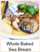 whole baked sea bream